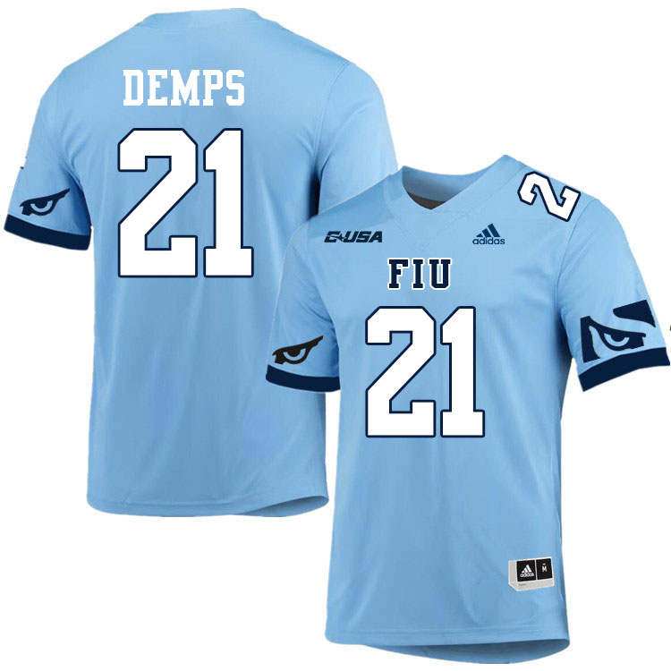 #21 Shaborne Demps FIU Jersey, Florida International University Panthers Football Jersey-Light Blue #21 Shaborne Demps FIU Jersey, Florida International University Panthers Football Jersey-Light Blue